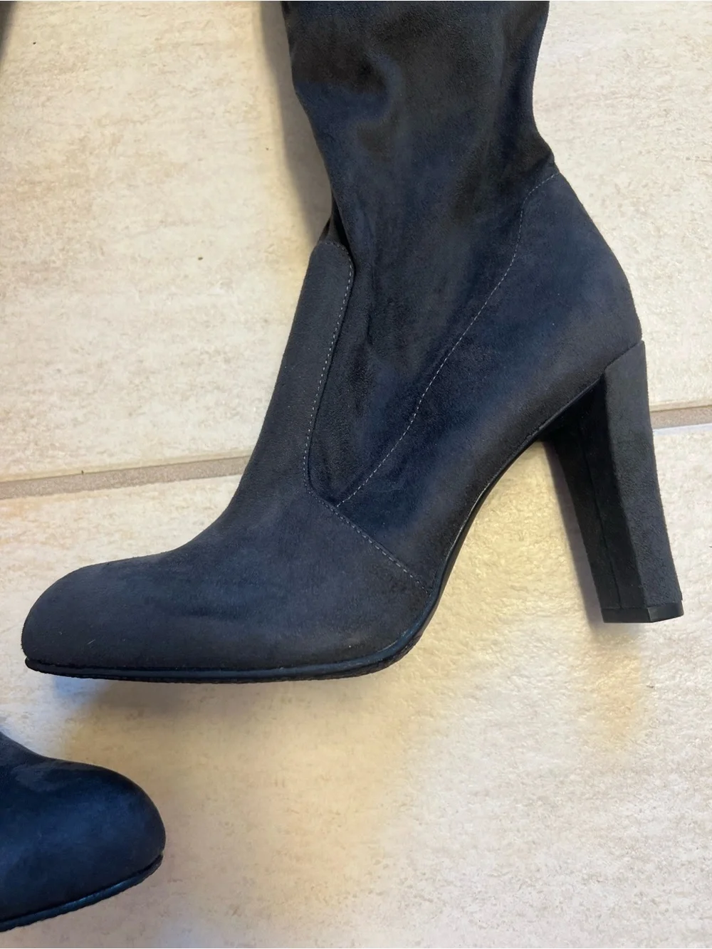 Sam Edelman Black Over-the-Knee Boots Size 8 Suede Thigh High Drawstring gothic